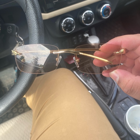 Rimless Cheetah Vintage Sunglasses - Picture 7 of 8